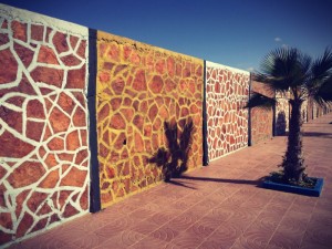 Mur zebré et palmier #Off2Africa 9 Tan-Tan Tarfaya Maroc © Gilles Denizot 2016