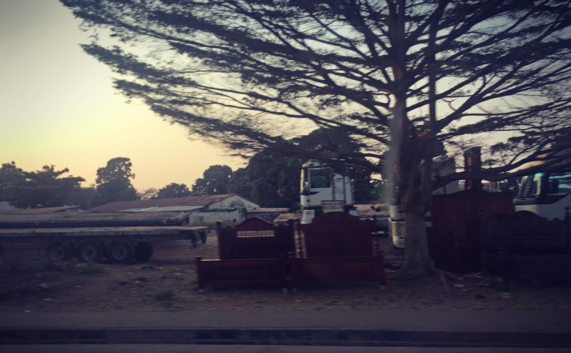Scène de rue, des lits en vente sous un arbre #Off2Africa 65 Conakry Guinée © Gilles Denizot 2017